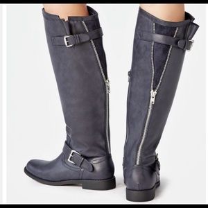 Bayley Navy Blue Tall Boots, 8.5, Wide Calf!!NEW💋